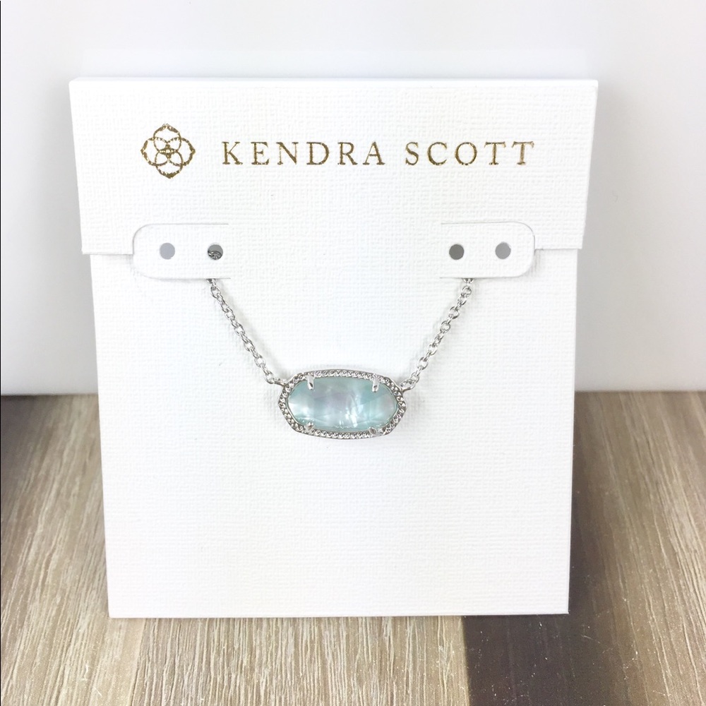 Kendra Scott Elisa light blue silver necklace